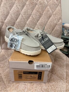 Hey Dude Wendy Chambray Light Grey Slip-On Loafers